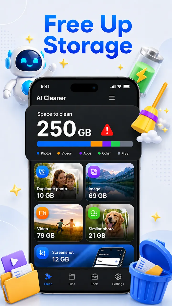Phone Cleaner: AI Cleaner home showing space to clean