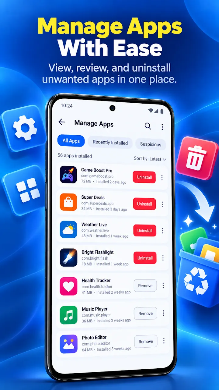 Popup Ad Detector: Manage apps and uninstall