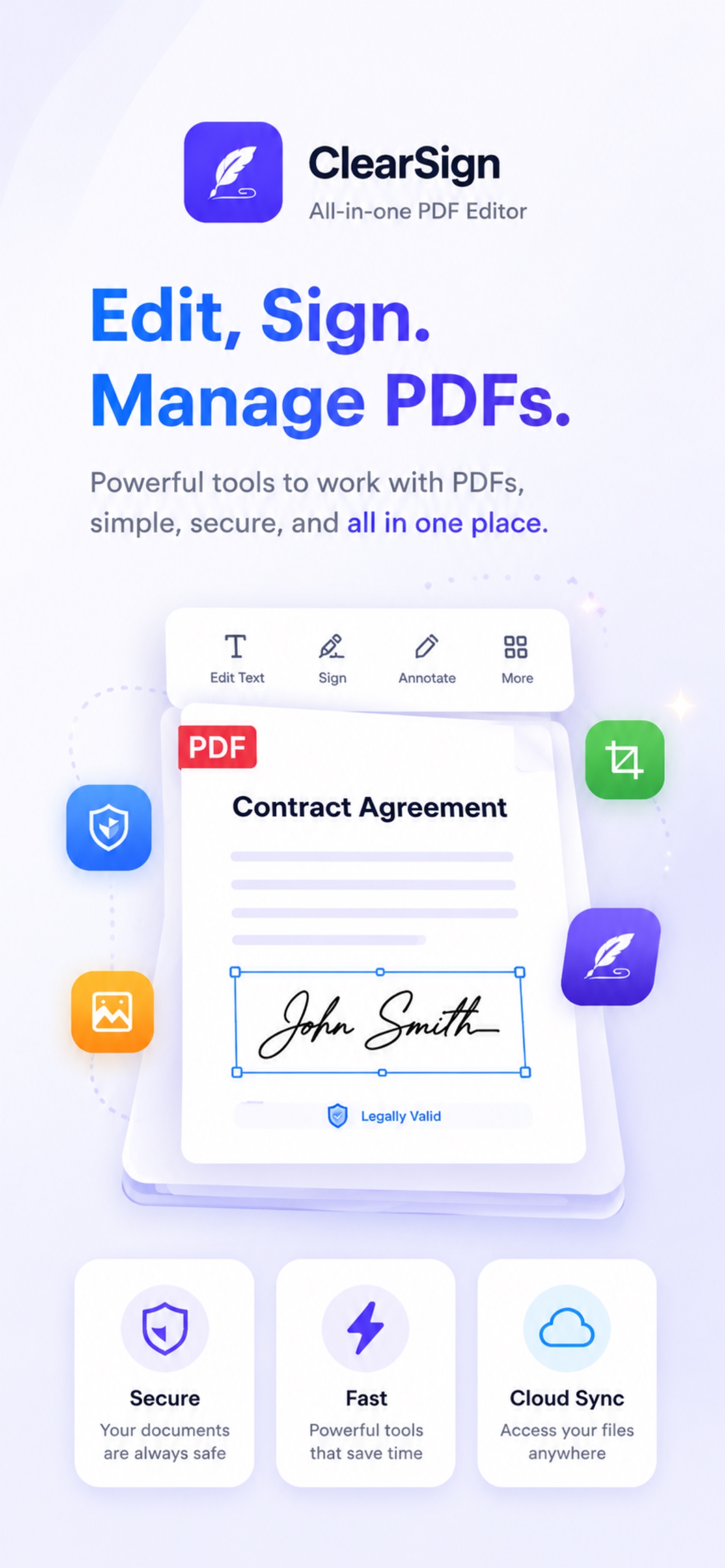 ClearSign: PDF Scanner & Sign app screen